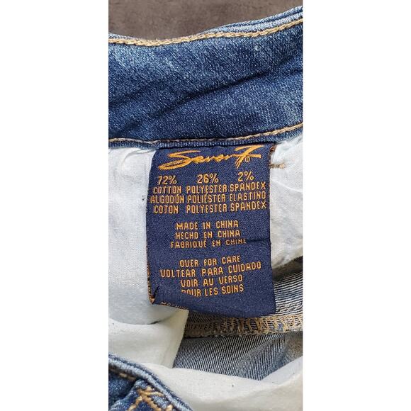 Seven 7 Blue Size 12 Wash Denim Jean Shorts Women’s Casual C29-15 - Picture 7 of 11